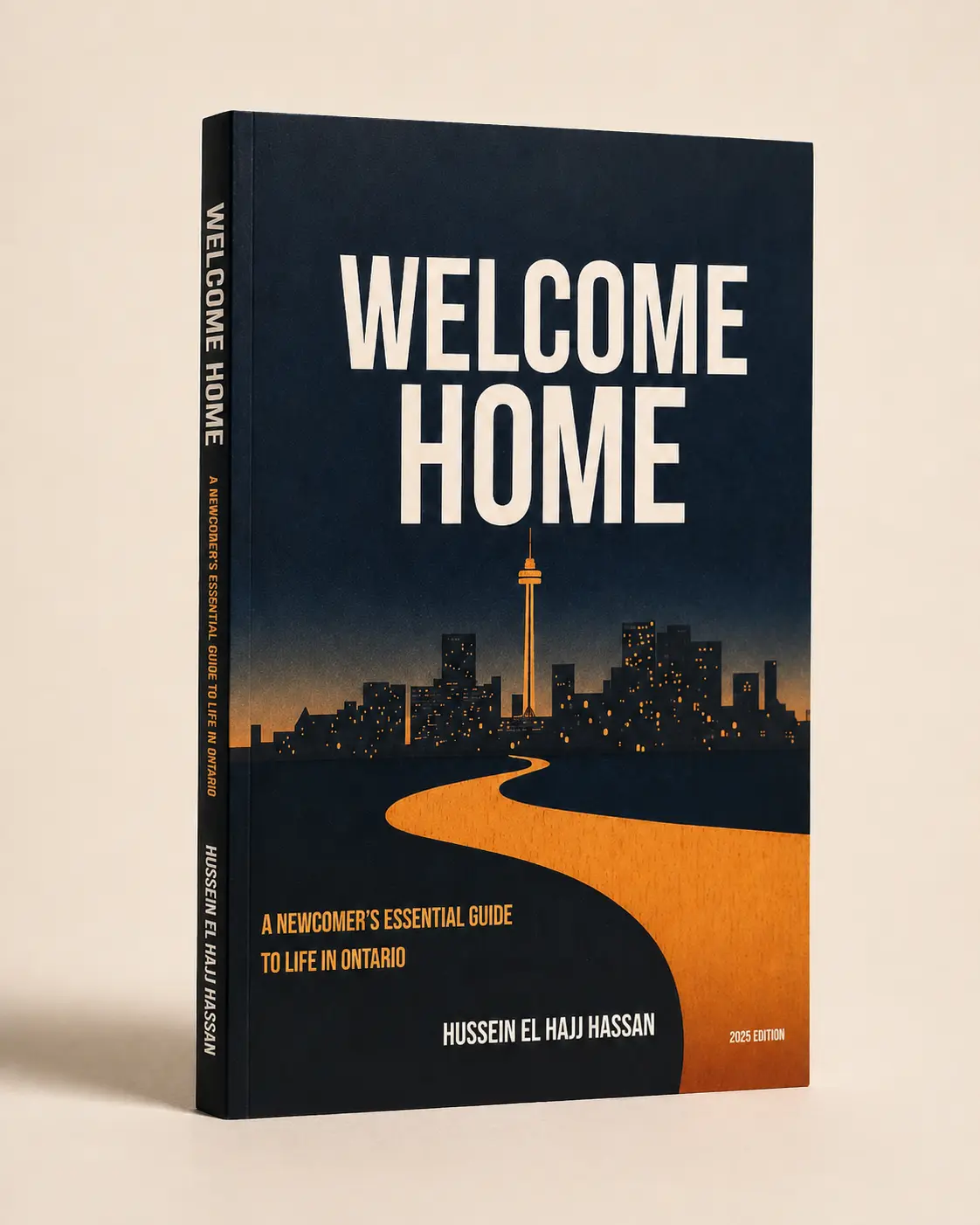 Studio view of Welcome Home standing upright