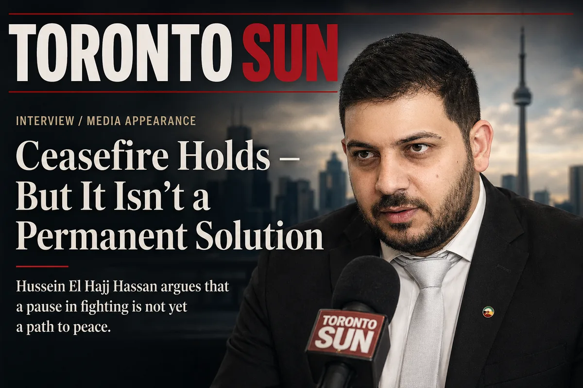 Approved Toronto Sun media appearance visual featuring Hussein El Hajj Hassan.